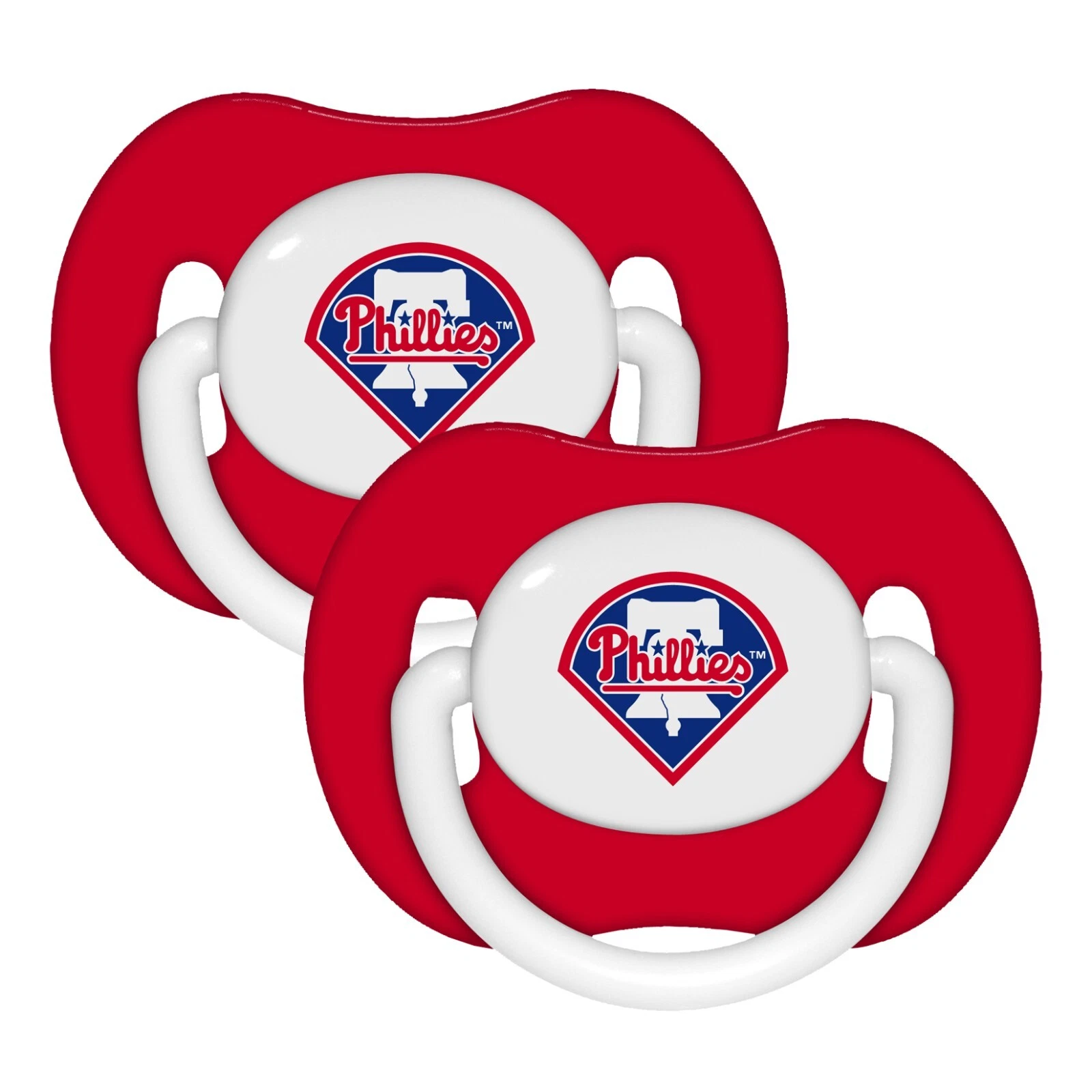 12 (2-pack) Philadelphia Phillies Red Pacifiers - MLB Baby Shower Gift