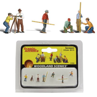 Woodland Scenics Accents A2175 Figures Surveyors Pkg (7) N