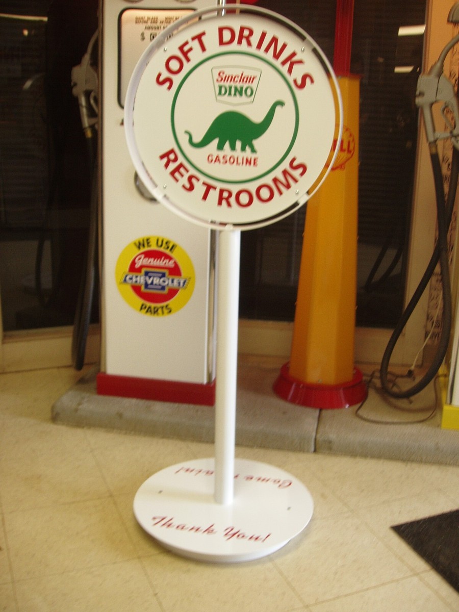 SINCLAIR DINO VINTAGE ERA 1940S 1950S 1960S GAS STATION CURB SIGN