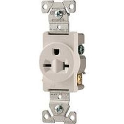 NEW COOPER 1876W WHITE 20 AMP 250 VOLT RECEPTACLE 2 POLE 3 WIRE 