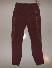 Active Life Womens Coral Berry Pink Pants XL X-Large Exercise Stripe Panels 