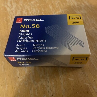 Original REXEL Nr.56 (26/6) Packung mit 5000 Heftklammern für Ärger Büro Zubehör