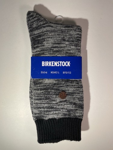 Birkenstock Roma Crew Socks Mens US 10-13.5 EU 43-46 Black Heather