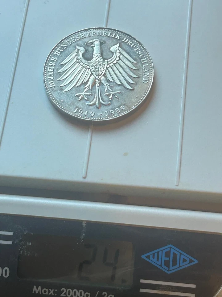 Silbermedaille von 1990 "40 Jahre Bundesrepublik Deutschland" - Bild 4 von 4
