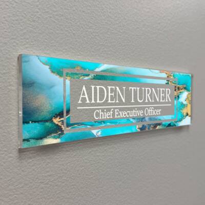 Aesthetic Decor, Acrylic Sign Office Door Name Plate for Desk or Wall - WACS36
