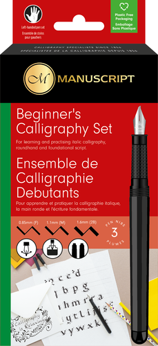 Manuscript Beginners 3 Nib Left Hand Handed Calligraphy Fountain Pen Set Italic