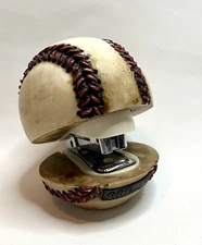 Vintage S. S. Sarna Porcelain Resin Brown 1999 Baseball Stapler Novelty 3.5”