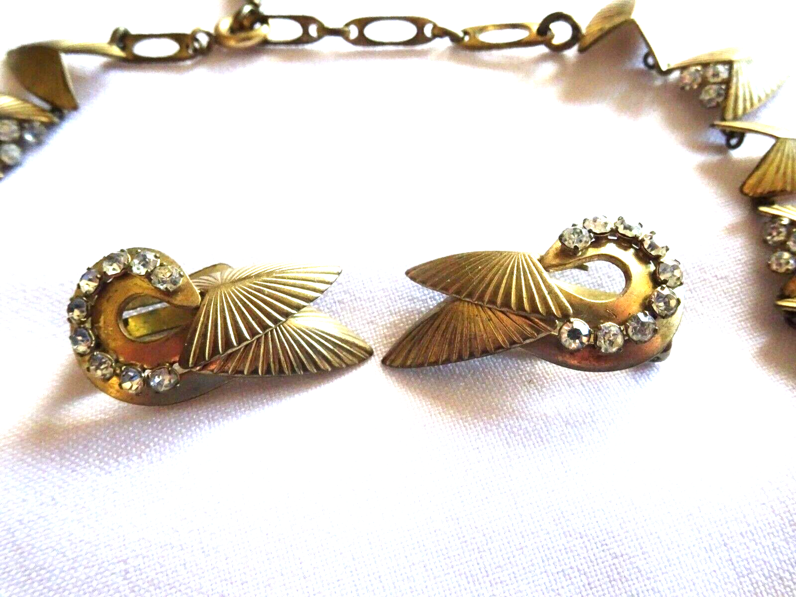 Vintage Art Deco Jewellery Set, Necklace and Earrings eBay