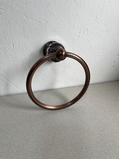 Bathroom Hand Towel Ring 6.5" Antiqued Copper Finish with Crystal Ball mount