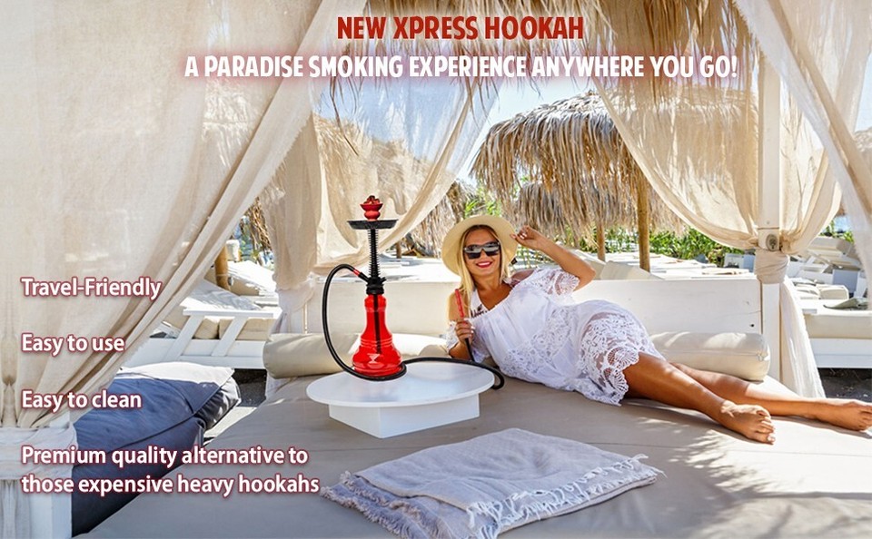 XPRESS HOOKAH Portable Plastic Hookah Pipe Set 30" Incudes Hose & Bowl