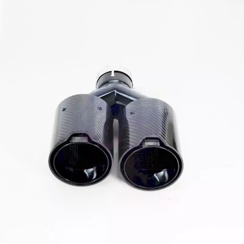Carbon Fiber For BMW Dual Exhaust Twin End Tips Tail Pipe 101MM Out 63MM In - Picture 4 of 7