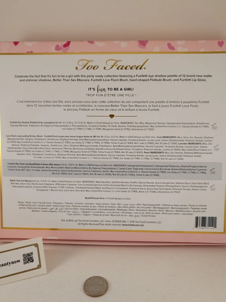 Too Faced Funfetti 5 Piece Makeup Collection Brand New In Box Rare - Image 4 of 4
