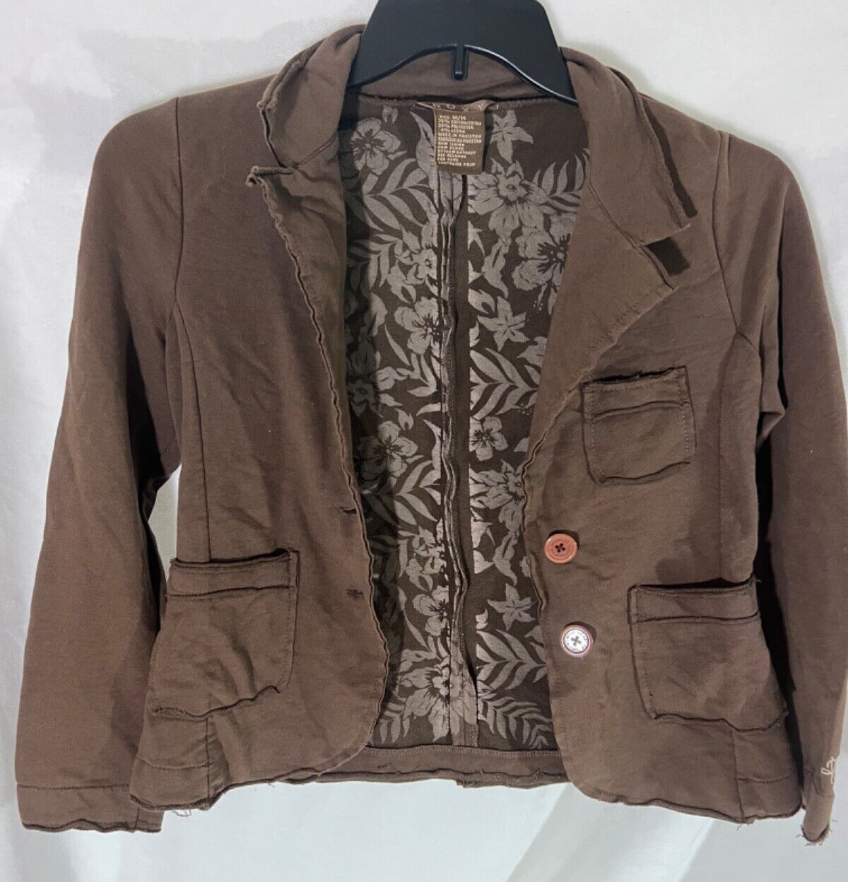 Roxy Womens Solid Brown Long Sleeve Button Down S… - image 1