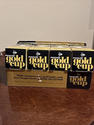 Full Box Of 12 Vintage Dunlop Gold Cup Golf Balls W/Surlyn Covers In Sleeves New - Picture 5 of 7