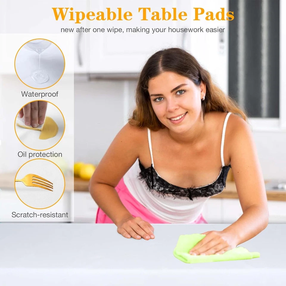 Table Protector Waterproof Deluxe Heavy Duty Vinyl Tablecloth with Flannel Backi - Image 4 of 4