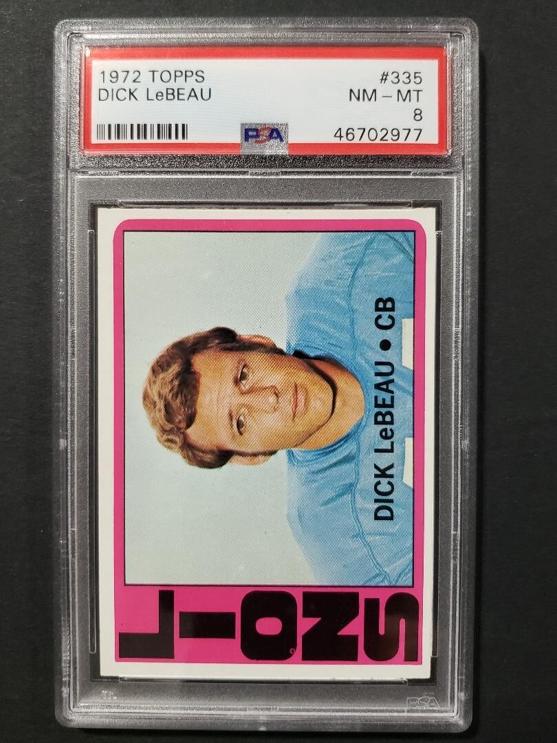 1972 Topps Football Dick LeBeau # 335 PSA 8 NM-MT high number