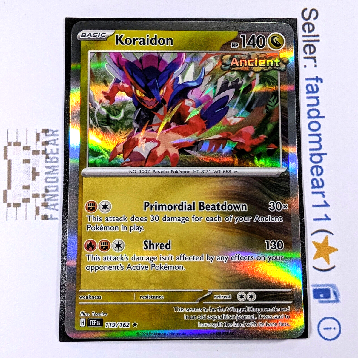 koraidon pokemon card value holographic Koraidon - 124/198 - Scarlet & Violet main image 1