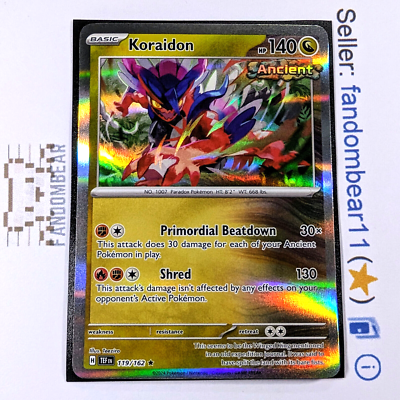 pokemon card 119 162 2024 Koraidon HOLO RARE 119/162 SV Temporal Forces Pokemon card NM/LP