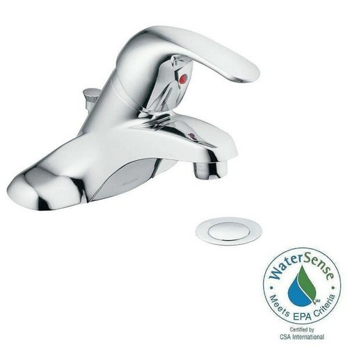 MOEN CANADA 4" Centerset Single-Handle Low-Arc Bathroom Faucet in Chrome - Picture 15 of 19