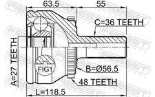Driveshaft CV joint Front Axle CV Joint 2710-XC90 FEBEST for VOLVO 240 260 740