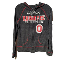 Ohio State Buckeyes Full Zip Hoodie - Team Athletics, Girls XL - Gray / Red