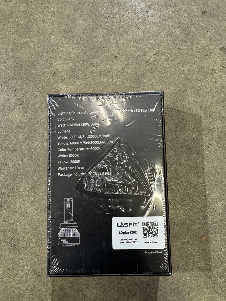 Lasfit 5202 Switchback LED Fog Light Bulbs Dual Color Yellow 3000k White 6000k - Image 2 of 4