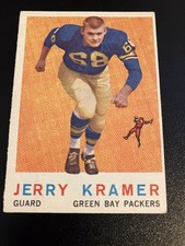 1959 Topps #116 Jerry Kramer Green Bay Packers Rookie Football Card-NFL. HOF. rookie card picture