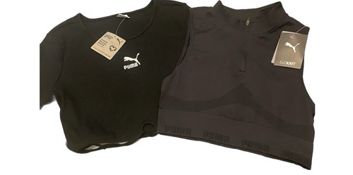 Bundle Puma Sports Tops Size Large 3/4 Zip Crop Tops - Picture 1 of 1