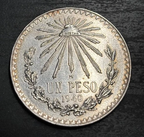 Photo of a 1940 Mexico Un Peso Silver from an eBay listing that sold on Jul 16, 2026