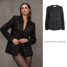 NEW Veronica Beard Rosine Embellished Sequin Collarless Jacket Sz XS