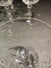 Set of 7 Cambridge Crystal Tall Sorbet/Champagne Glasses Cut Starburst Vtg 1940  — photo 4