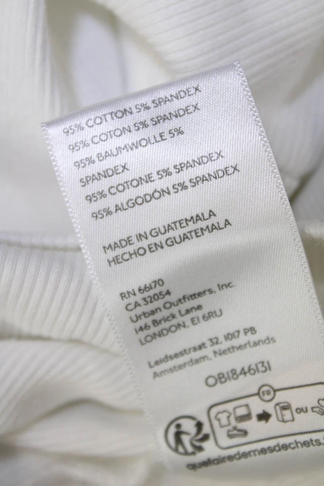 We The Free Womens Off The Shoulder Long Sleeve Ribbed Top White Size X - Image 4 of 4