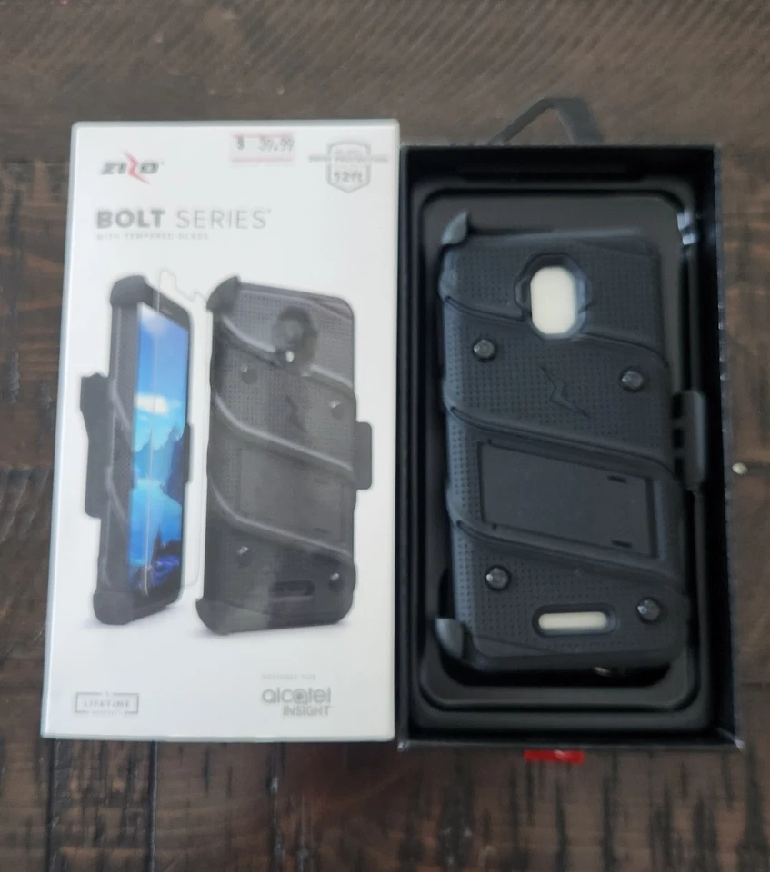 Alcatel Insight - Funda con clip para cinturón resistente Zizo Bolt con vidrio templado Foto 3 de 4
