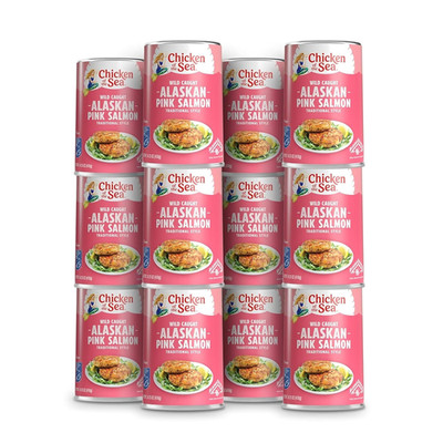 Traditional Style Alaskan Pink Canned Salmon, 14.75 Ounce Cans, 12-Count   High
