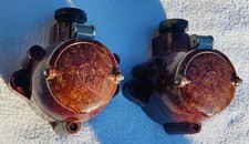 2 Stk Orig Bakelit Steckdose Schuko Aufputz braun mit Klappdeckel Feuchtraum ABL