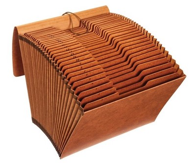 Heavy Duty 31-Pocket Expanding File with Flap, 1-31 Index, Letter Size, Brown