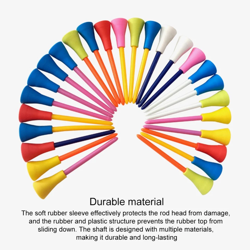 20-200pcs Plastic With Rubber Cushion Top 70/83mm Golf Tees Multi Color - image 2 of 4