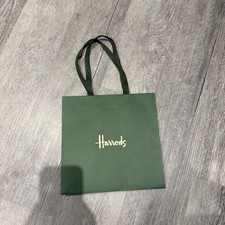 HARRODS Sacchetto Regalo Verde - Piccolo - Quadrato - 25,5 x 25 x 19,5 cm