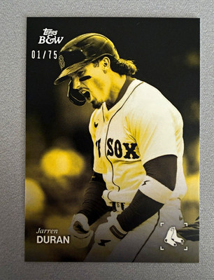 2025 Topps Black & White Jarren Duran Red Sox #084 Yellow Serial #01/75