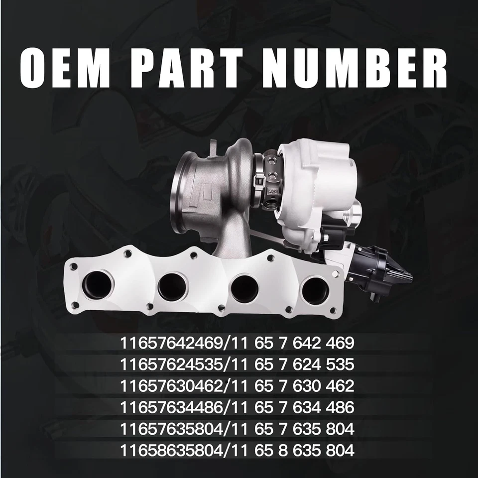 Turbo w/Actuator for BMW 320i 328i 528i X1 X3 2.0L 2012–2018 11657642469 - Image 3 of 4