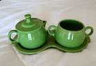 Fiesta 4-Piece Sugar Bowl and Creamer Set with Tray by Homer Laughlin