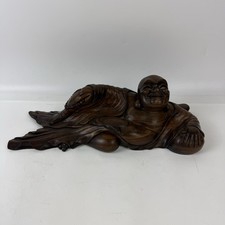 16  Wood Carved Maitreya Buddha Statue natural wood Buddha Statue
