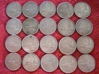 Lot of 20 Canadian 80% Silver Quarter Coins