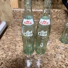 2 Vintage Tall Diet Coke Glass Bottle 10 Oz 1980s Coca Cola