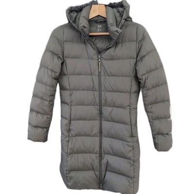 Uniqlo Damen Gr. XS Ultra Light Down Long Coat Grün Puffer Daunenmantel EUC WC6