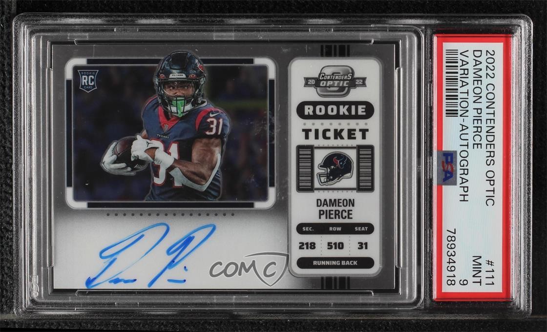 2022 Panini Contenders Optic Dameon Pierce #111 PSA 9 MINT Rookie Auto RC 1ew0