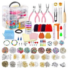 Fabrication de bijoux bricolage perles en vrac pince à épiler ensemble de