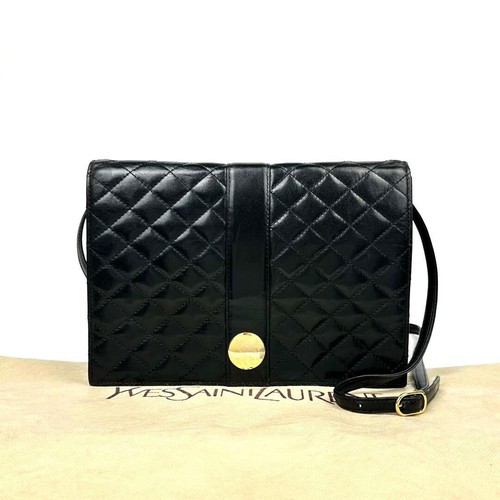 Yves Saint Laurent YSL Black Quilted Leather 2Way Shoulder Bag Crossbody Mini