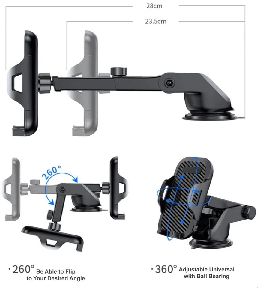 Car Phone Holder Universal Mount Mobile iPhone Windscreen Dashboard or Air Vent - Image 3 of 4