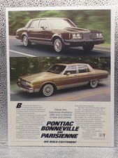 Vtg Pontiac Bonneville Brougham Parisienne 1985 Print Advertising Full Page Ad